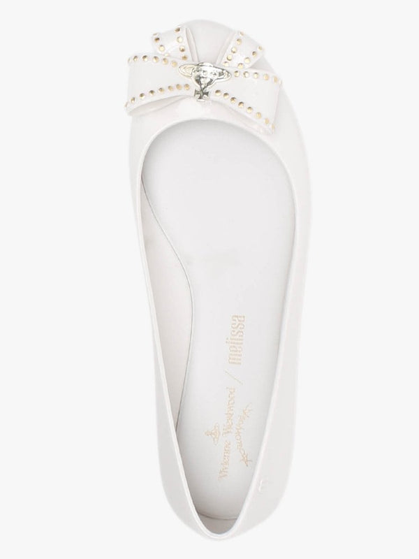 x Melissa Sweet Love White Bow Ballet Pumps
