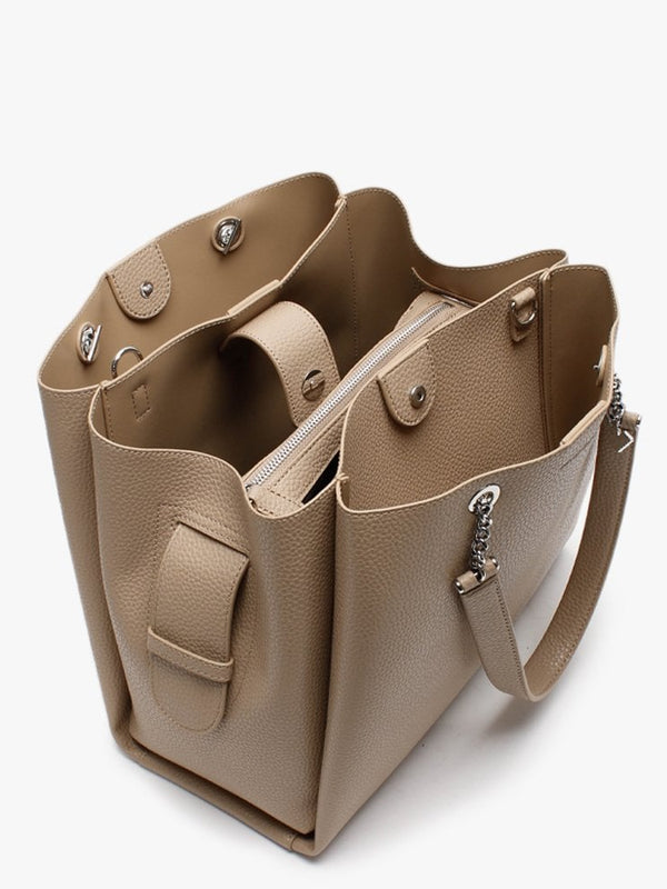 Tri Camel Pebbled Tote Bag