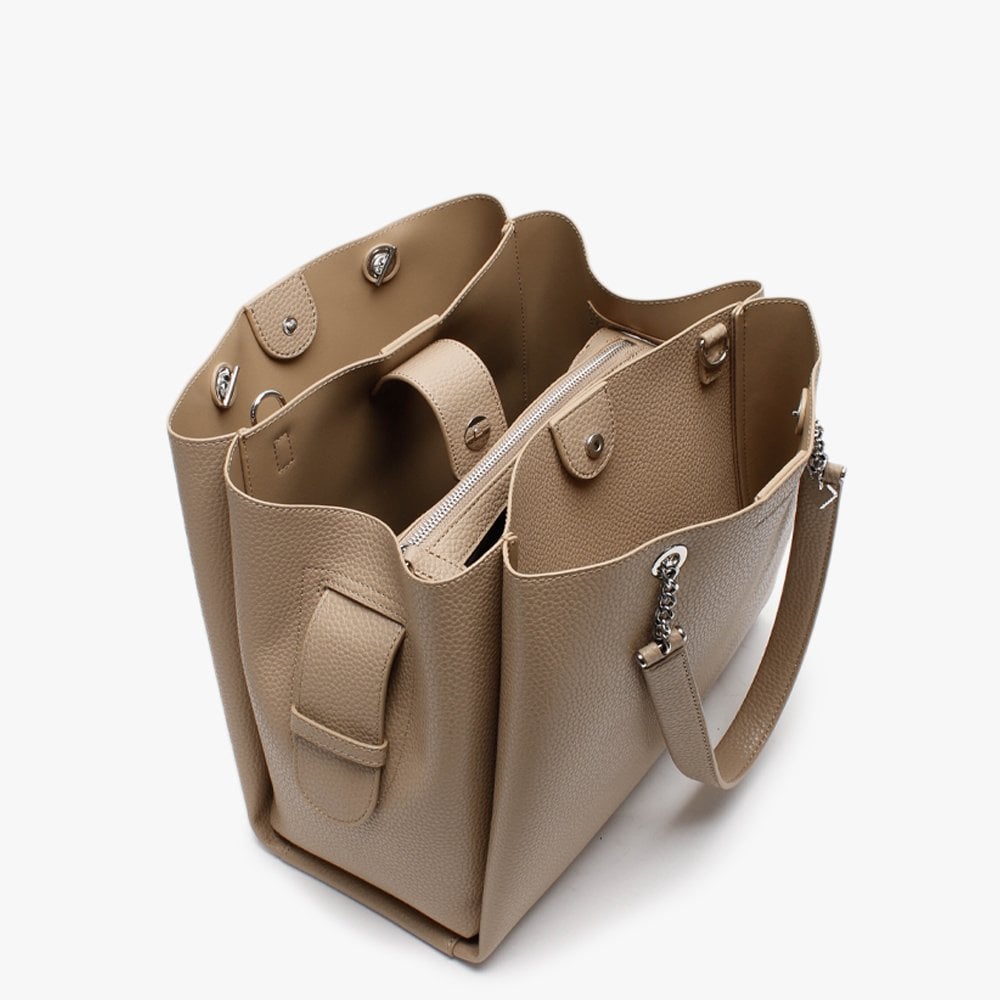 Tri Camel Pebbled Tote Bag