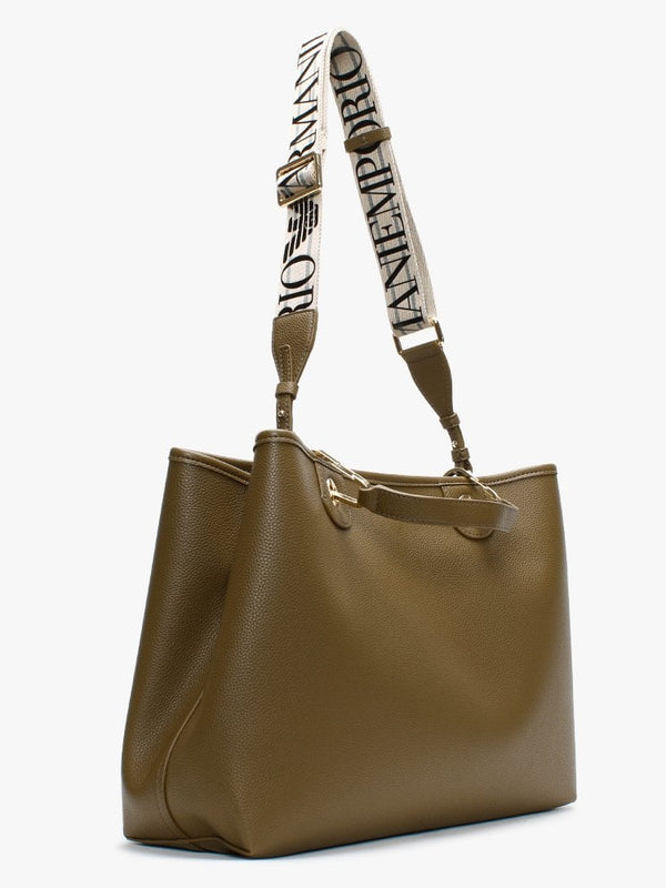 Mud & Black Pebbled Shopper With Pouch