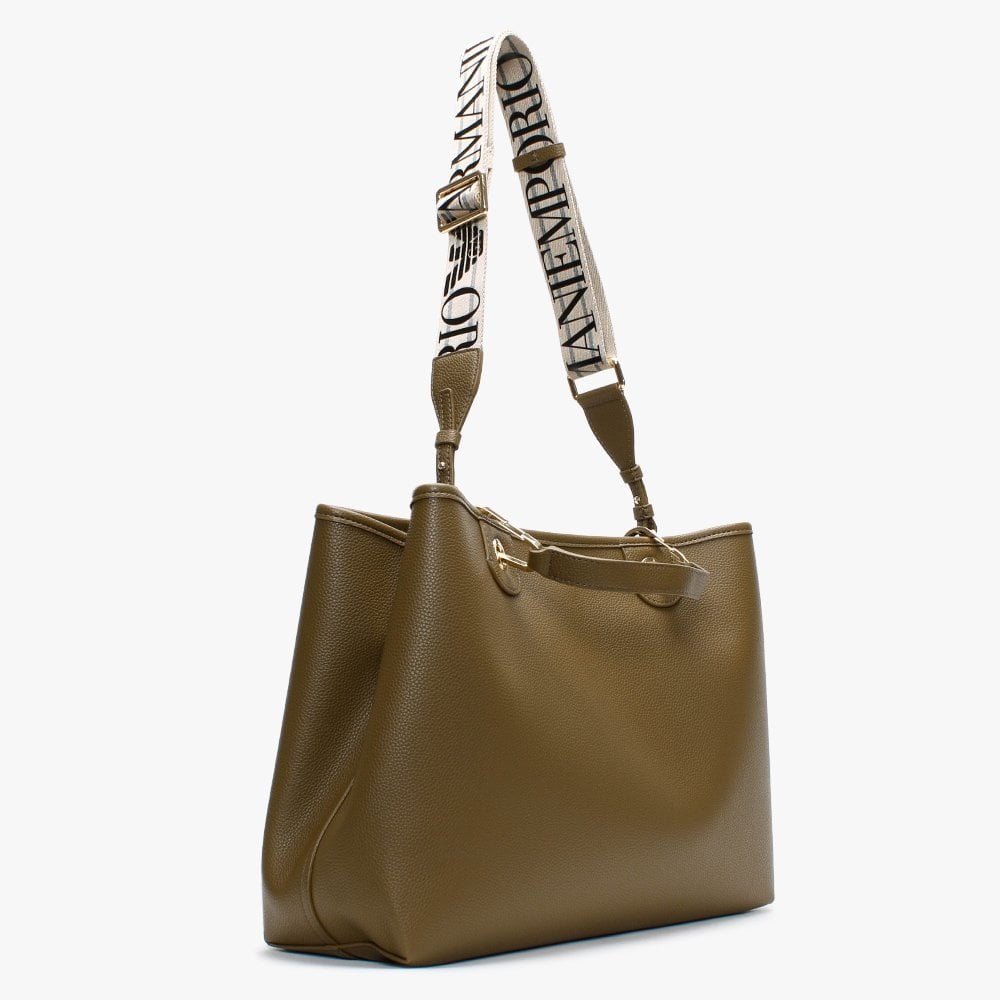 Mud & Black Pebbled Shopper With Pouch