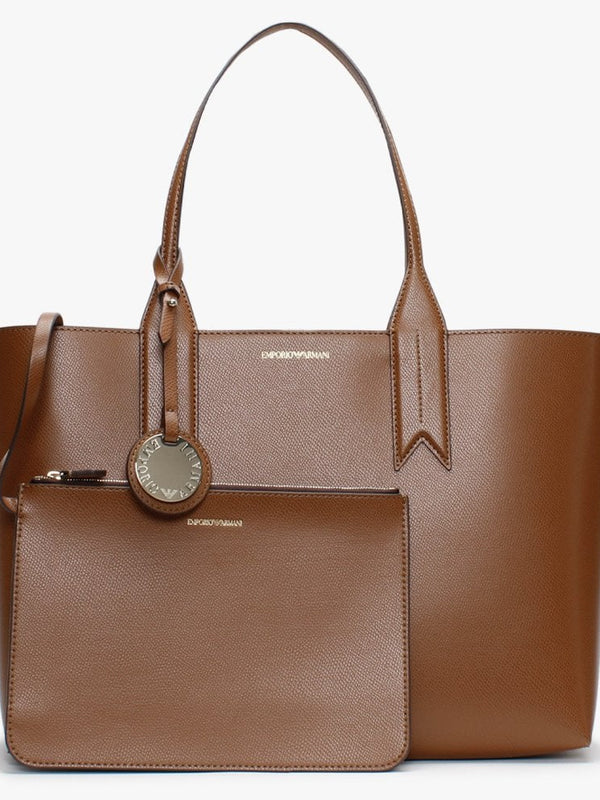 Frida Tobacco & Black Textured Shopper Bag