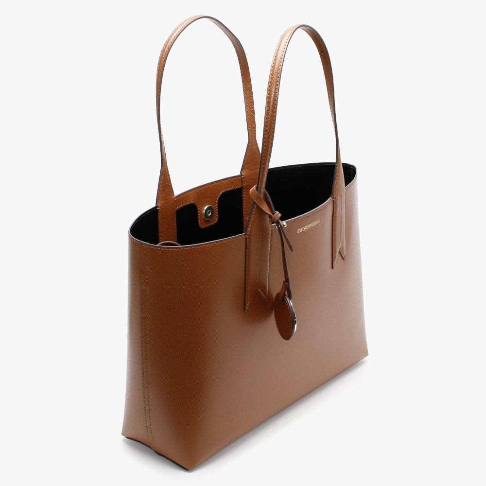 Frida Tobacco & Black Textured Shopper Bag