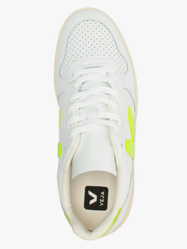 V-10 Leather Extra White Jaune Fluo Trainers