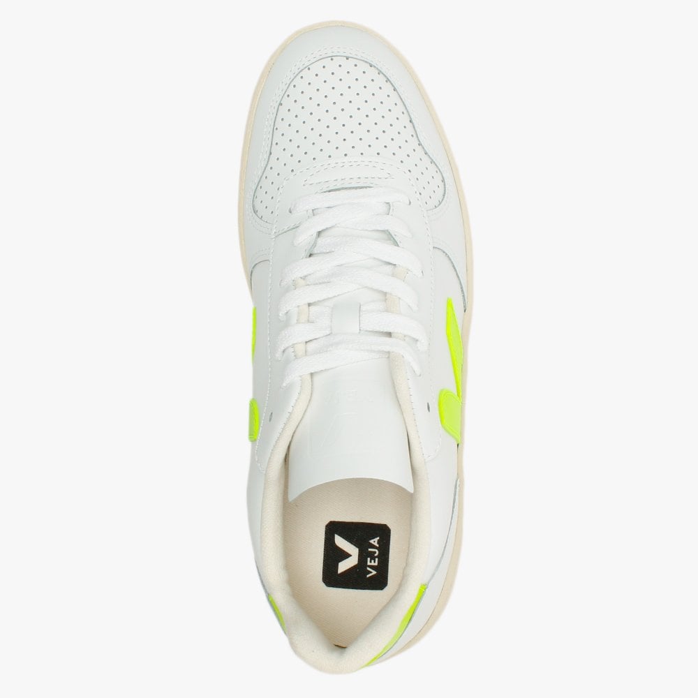 V-10 Leather Extra White Jaune Fluo Trainers