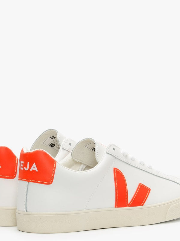 Esplar Logo Leather Extra White Orange Fluo Trainers