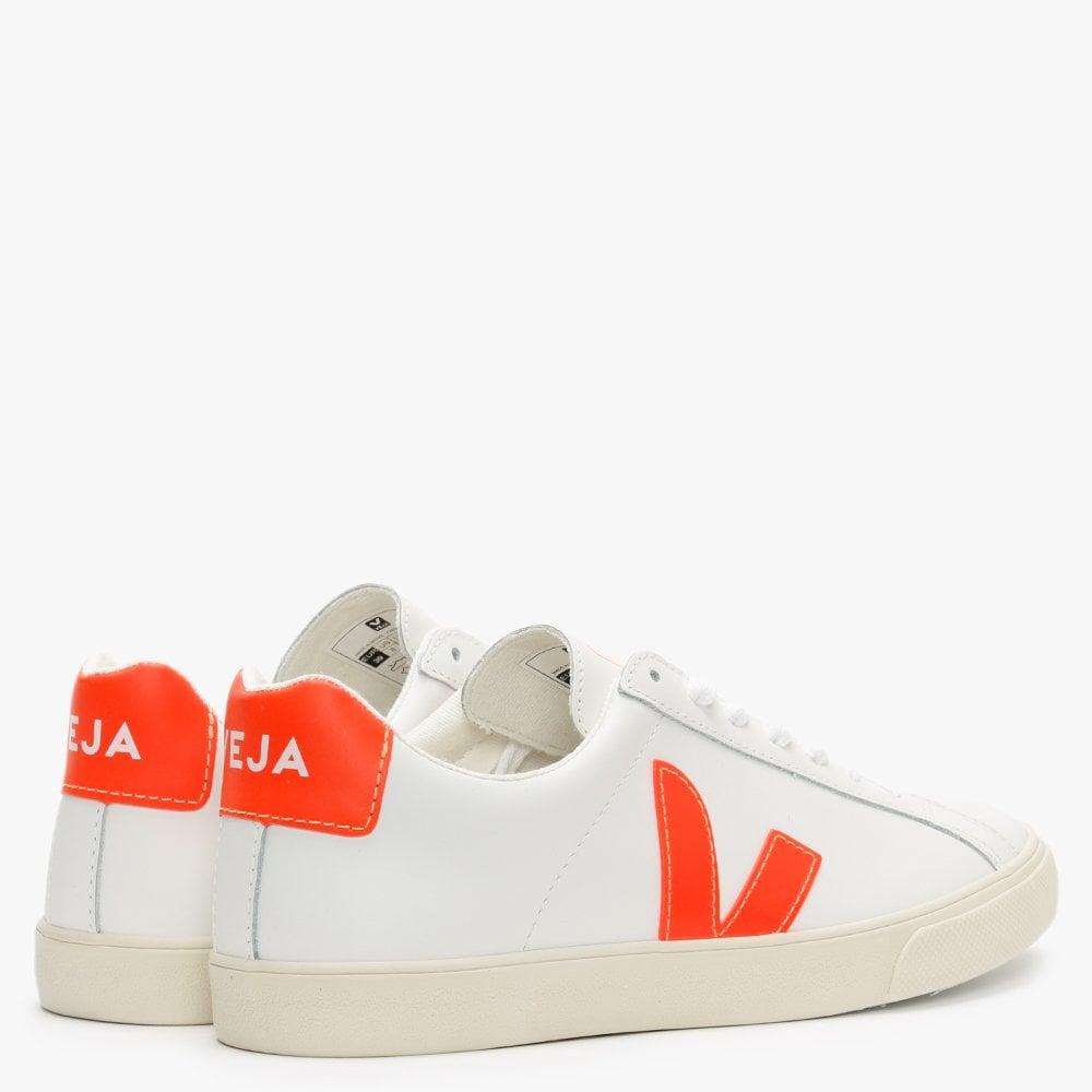 Esplar Logo Leather Extra White Orange Fluo Trainers