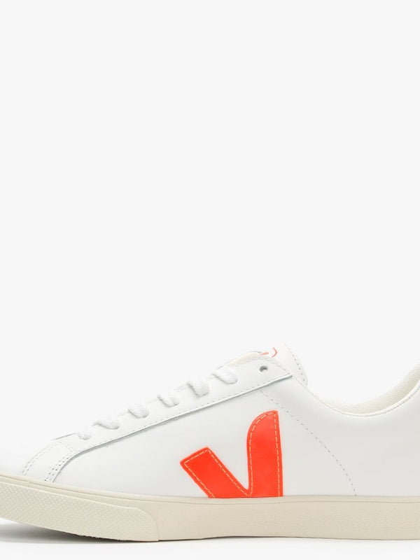 Esplar Logo Leather Extra White Orange Fluo Trainers