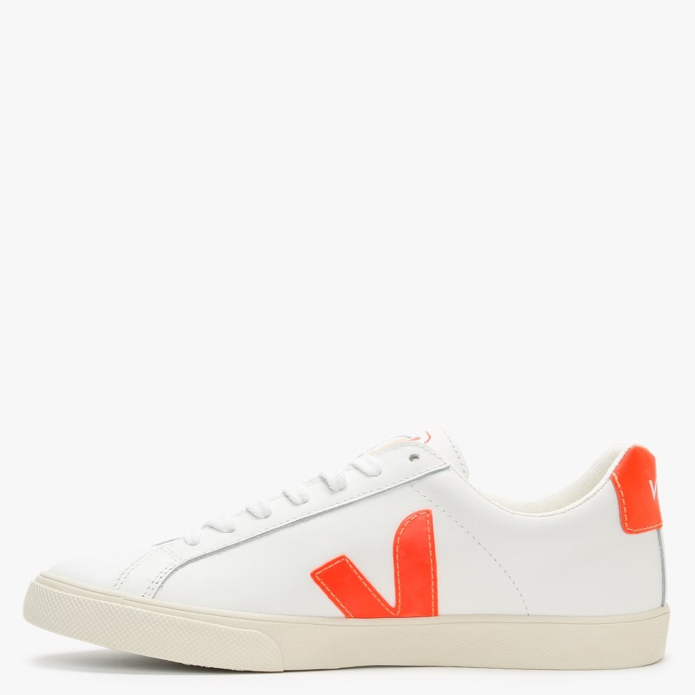 Esplar Logo Leather Extra White Orange Fluo Trainers