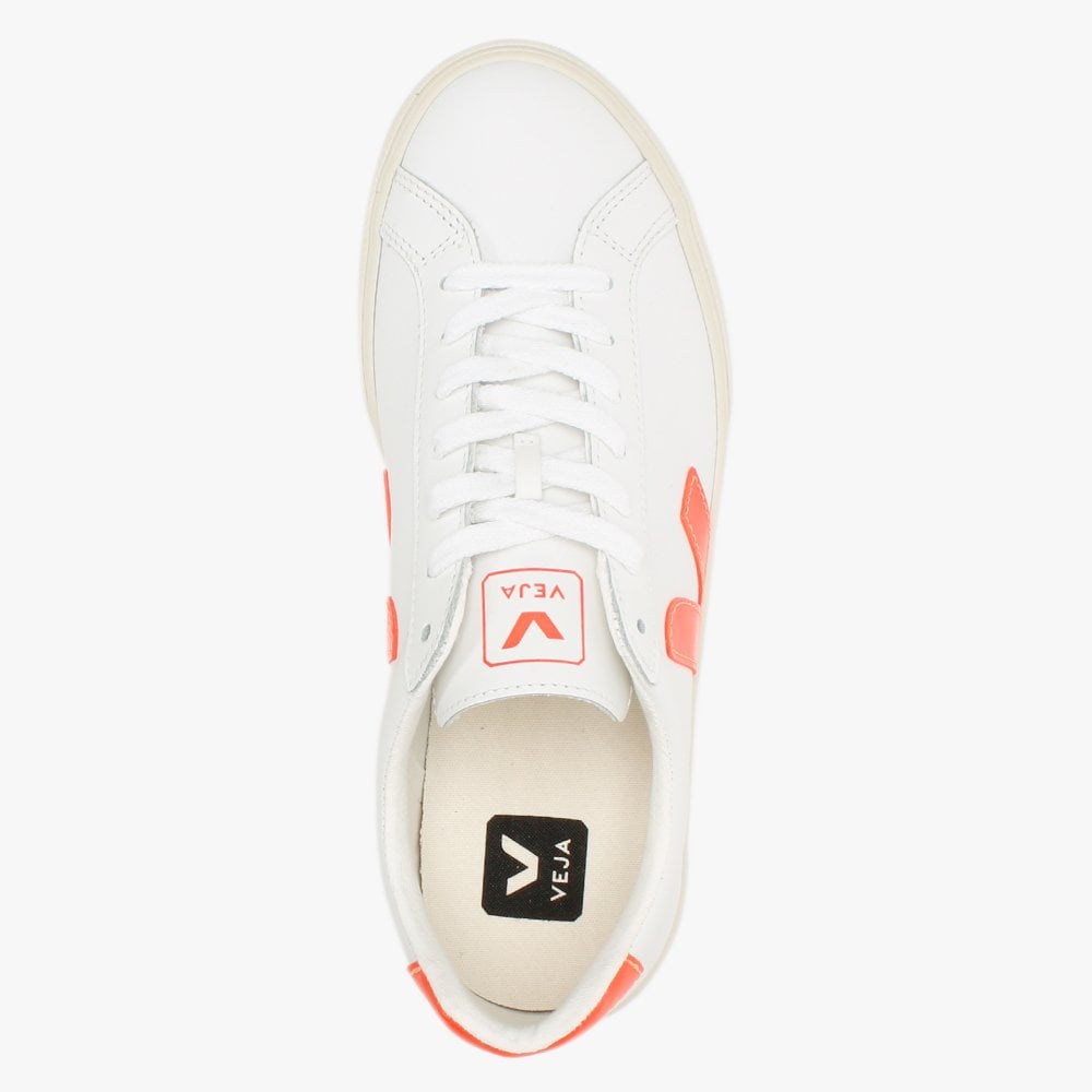 Esplar Logo Leather Extra White Orange Fluo Trainers