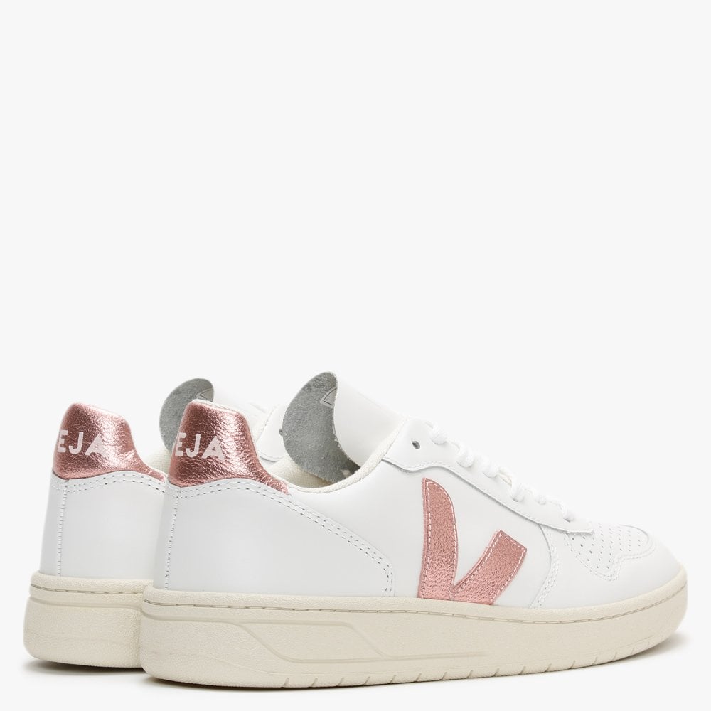 V-10 Leather Extra White Nacre Trainers
