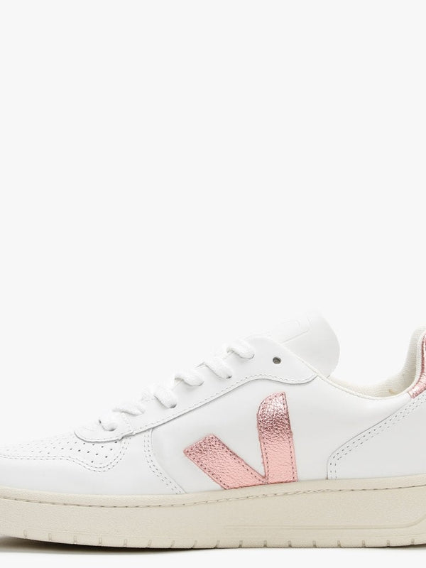 V-10 Leather Extra White Nacre Trainers