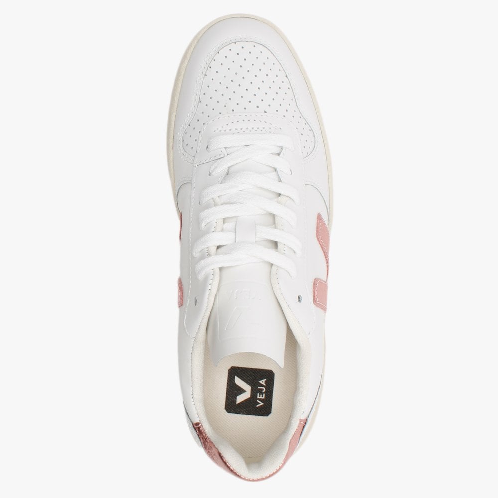 V-10 Leather Extra White Nacre Trainers
