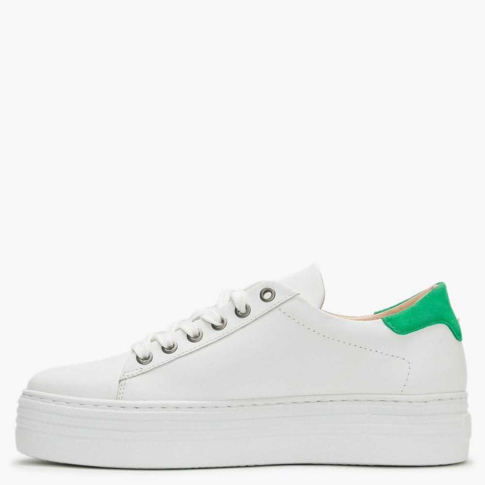 Mewflash Green Suede Flatform Trainers