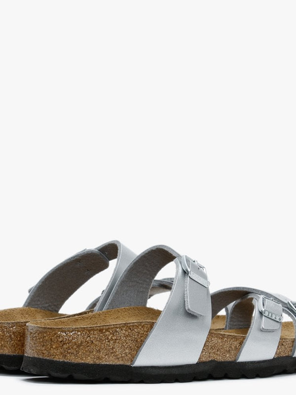 Franca Silver Birko-Flor Cross Strap Mules