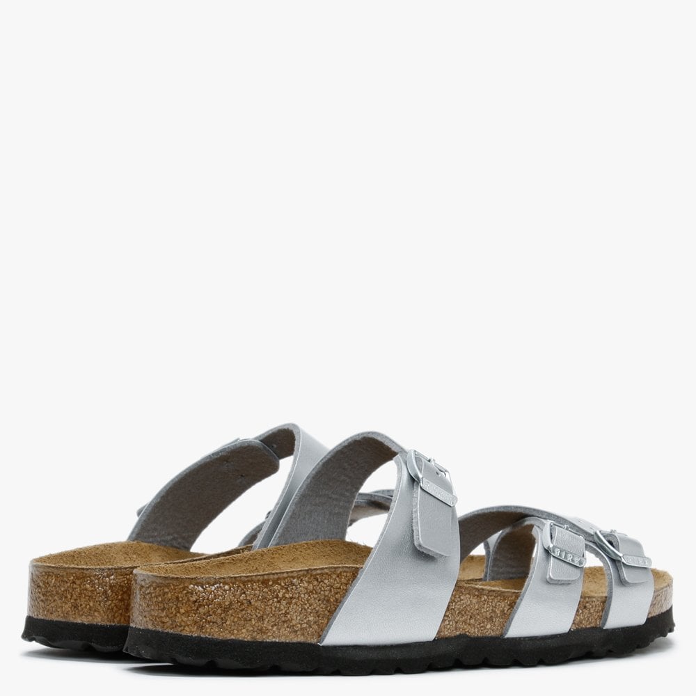 Franca Silver Birko-Flor Cross Strap Mules