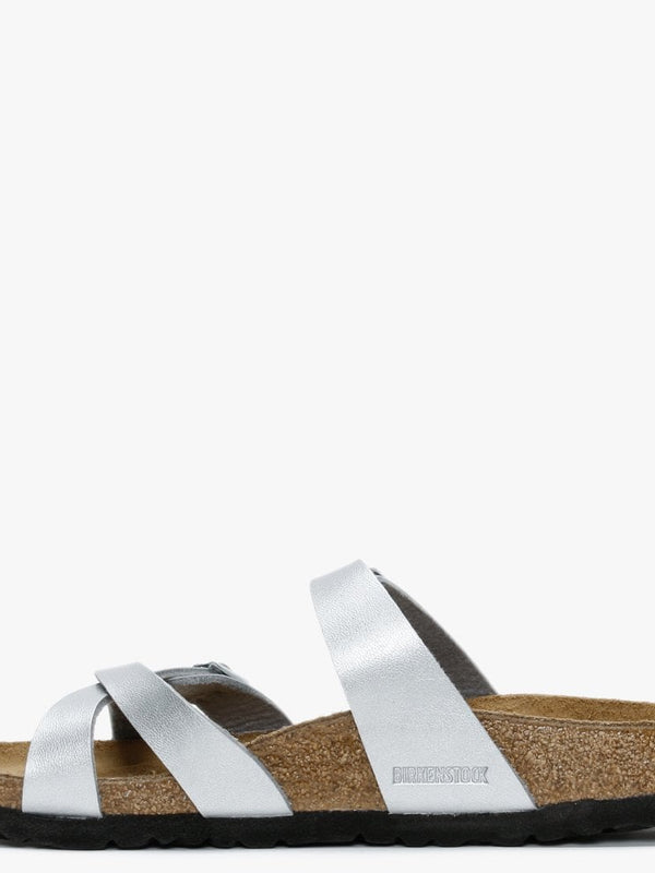 Franca Silver Birko-Flor Cross Strap Mules