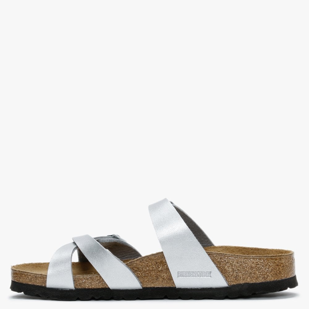 Franca Silver Birko-Flor Cross Strap Mules