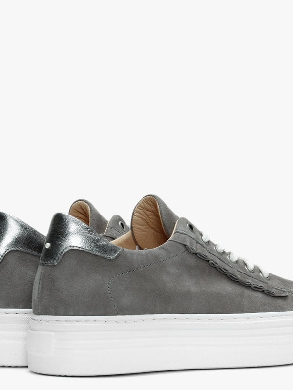 Mewfrill Grey Suede Flatform Trainers
