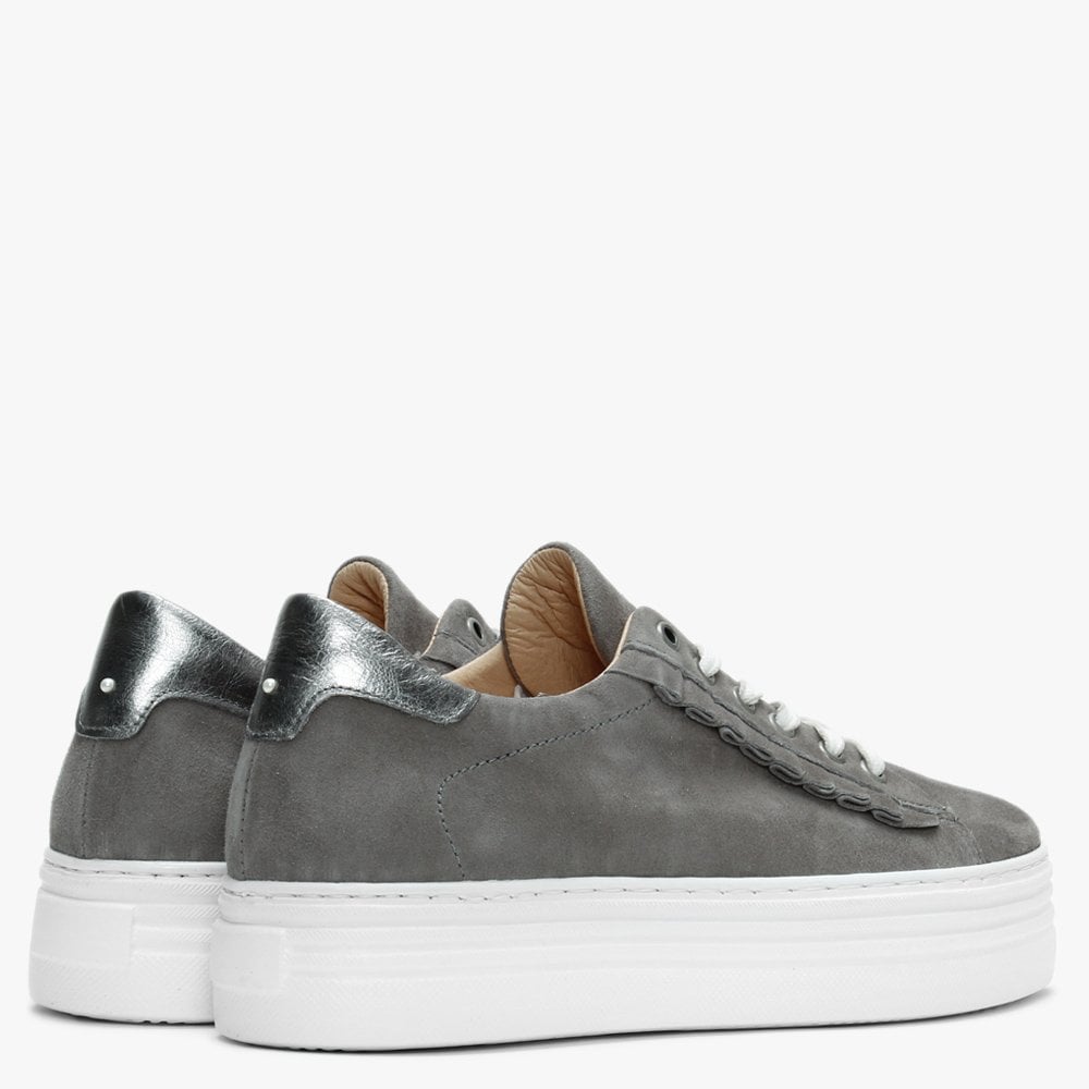 Mewfrill Grey Suede Flatform Trainers