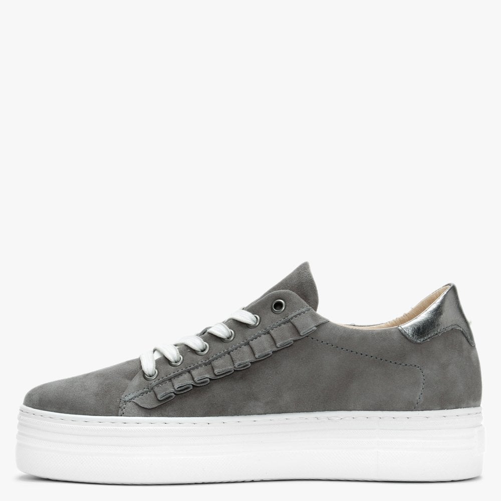 Mewfrill Grey Suede Flatform Trainers