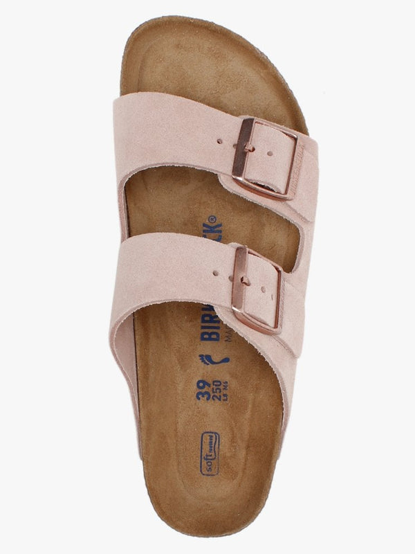 Arizona Light Rose Suede Two Bar Mules