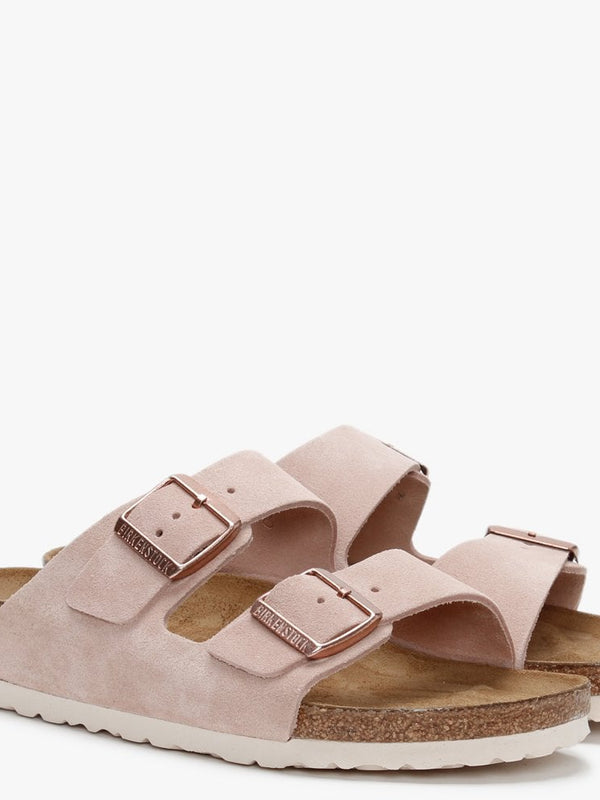 Arizona Light Rose Suede Two Bar Mules