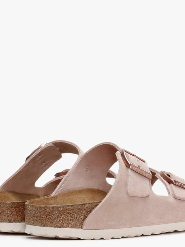 Arizona Light Rose Suede Two Bar Mules