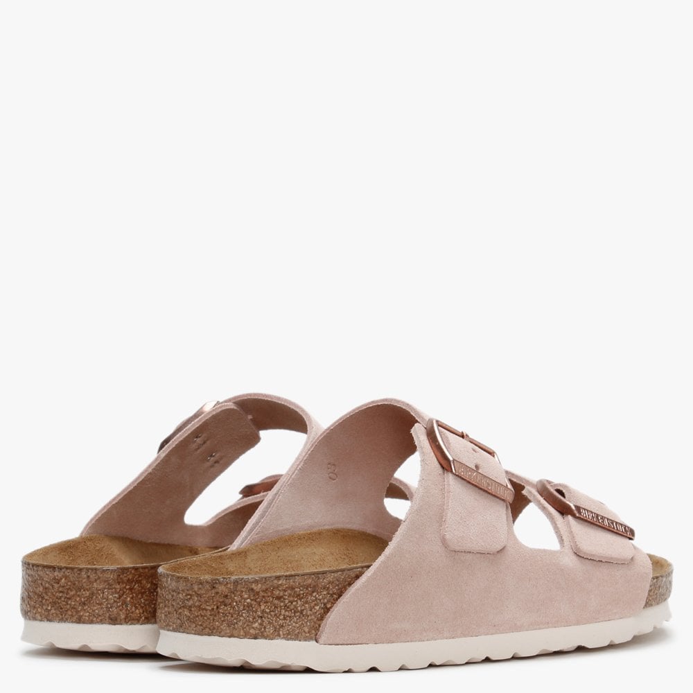 Arizona Light Rose Suede Two Bar Mules