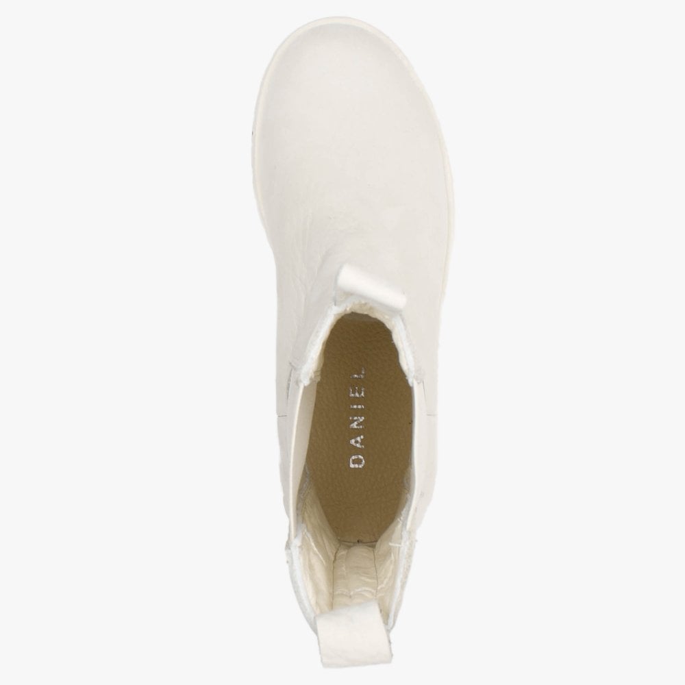 Izette White Tumbled Leather Tall Chelsea Boots