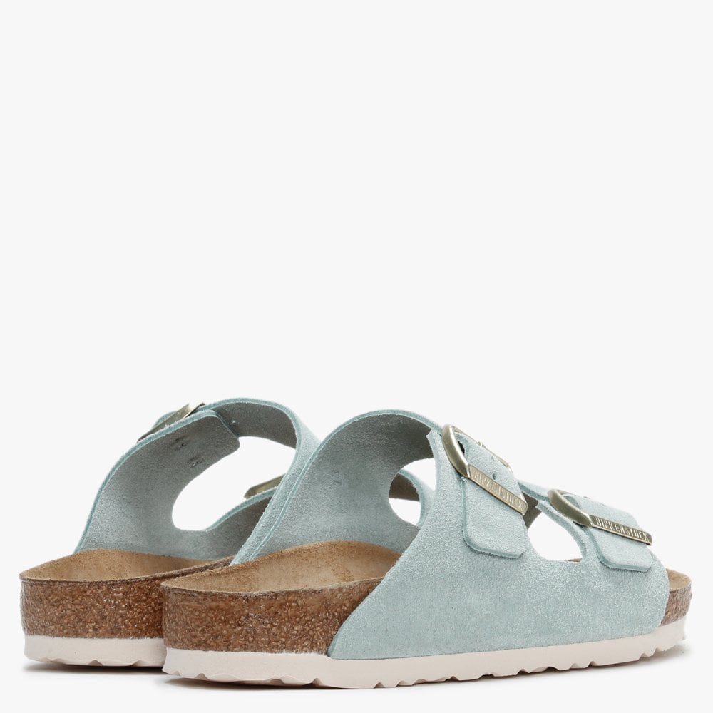 Arizona Light Blue Suede Two Bar Mules