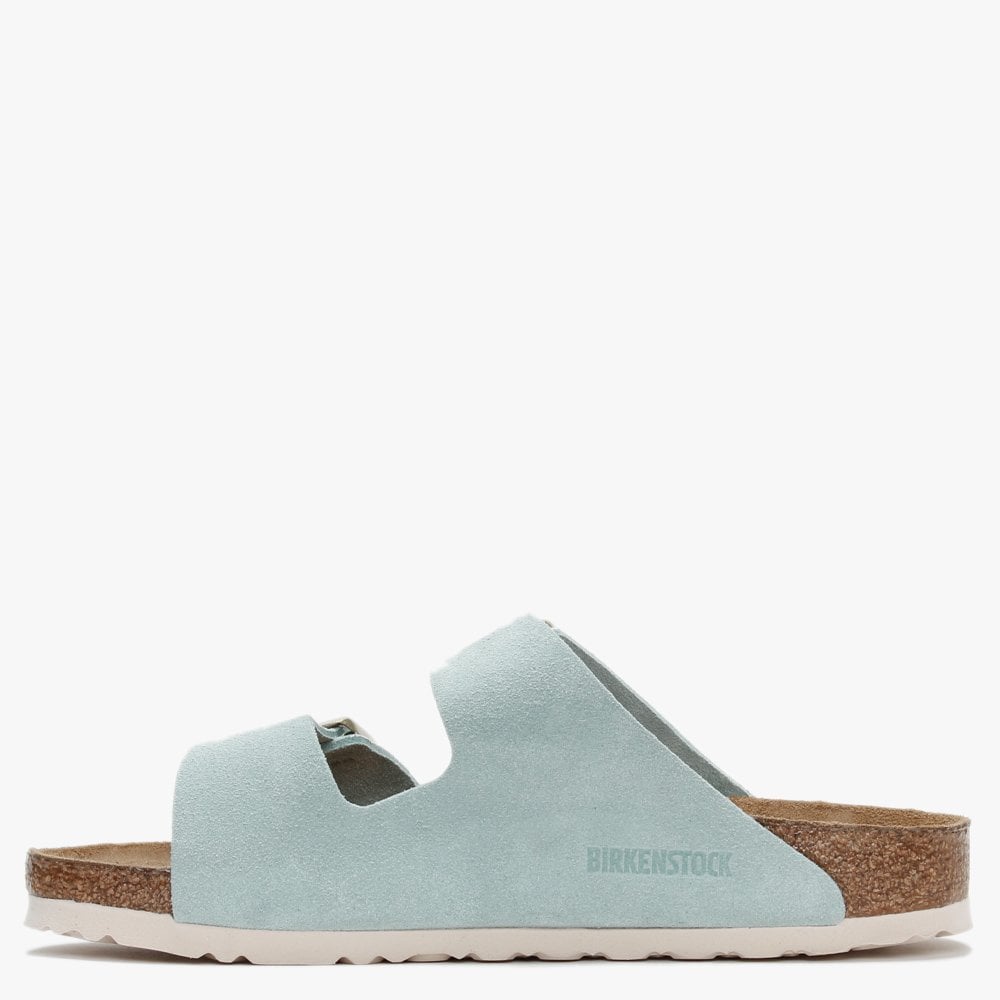 Arizona Light Blue Suede Two Bar Mules