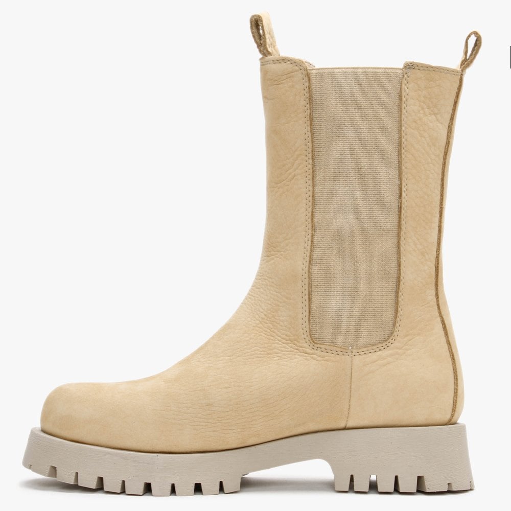 Izette Beige Tumbled Leather Tall Chelsea Boots
