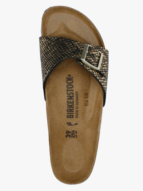 Madrid Shiny Python Black Microfiber Mules