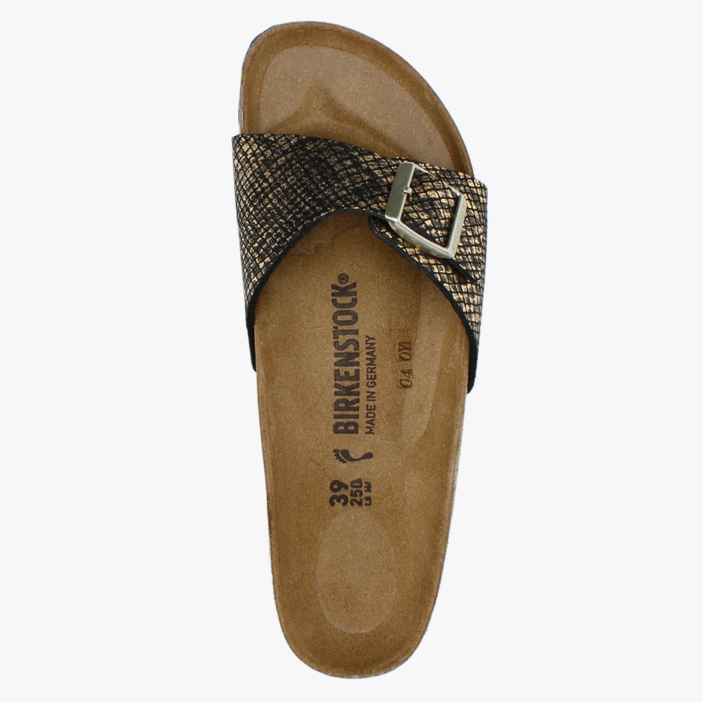 Madrid Shiny Python Black Microfiber Mules