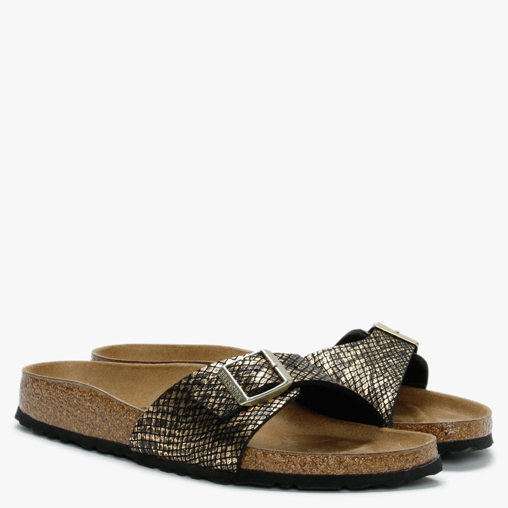 Madrid Shiny Python Black Microfiber Mules