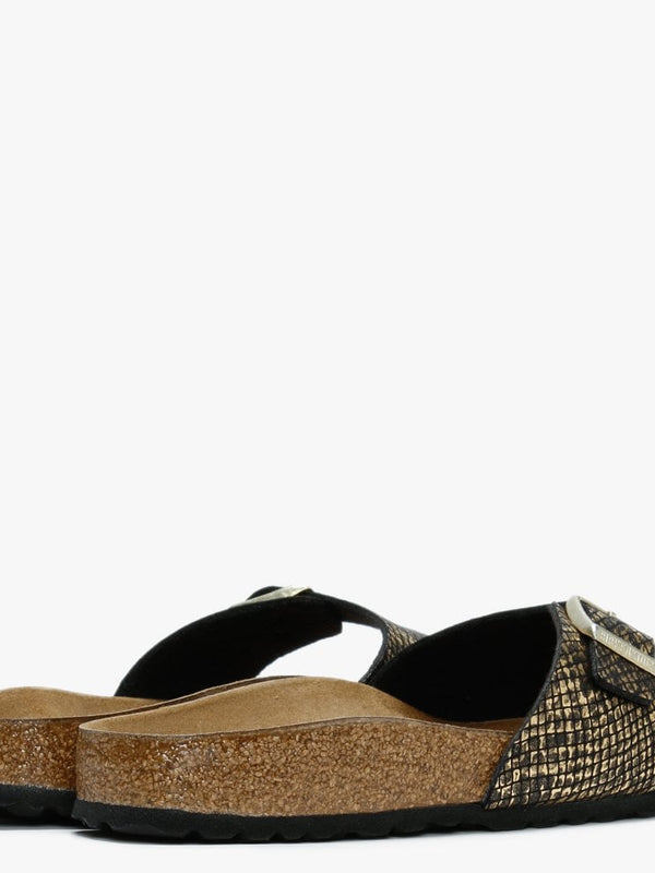 Madrid Shiny Python Black Microfiber Mules