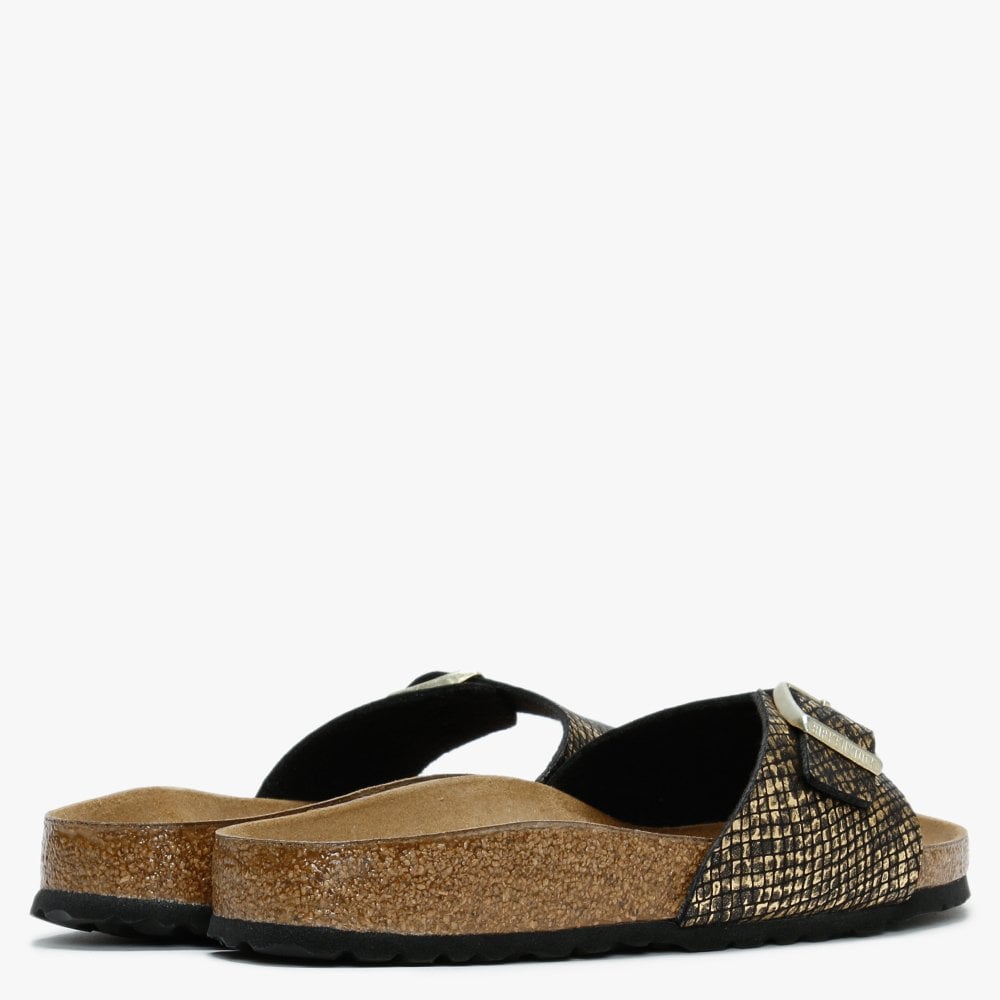 Madrid Shiny Python Black Microfiber Mules