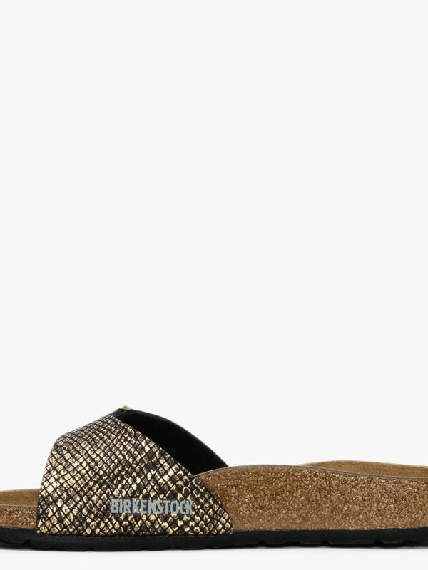 Madrid Shiny Python Black Microfiber Mules