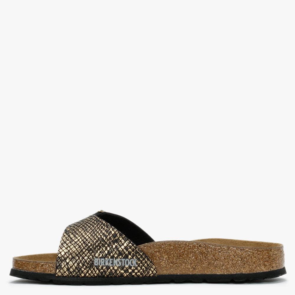 Madrid Shiny Python Black Microfiber Mules