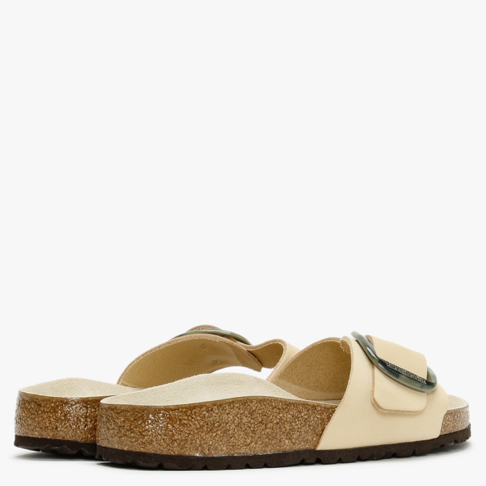 Madrid Big Buckle Almond Nubuck Leather Mules