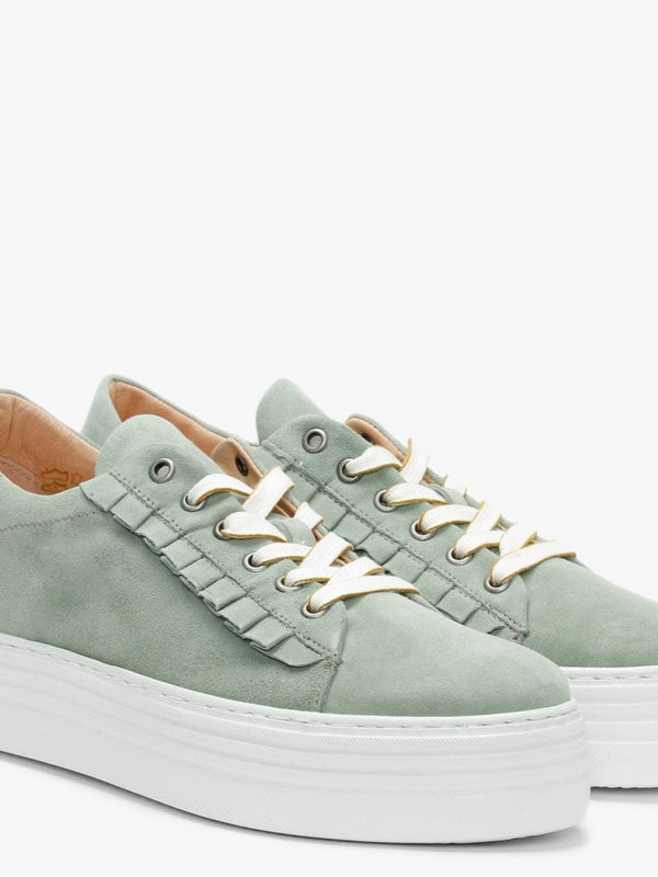 Mewfrill Khaki Suede Flatform Trainers