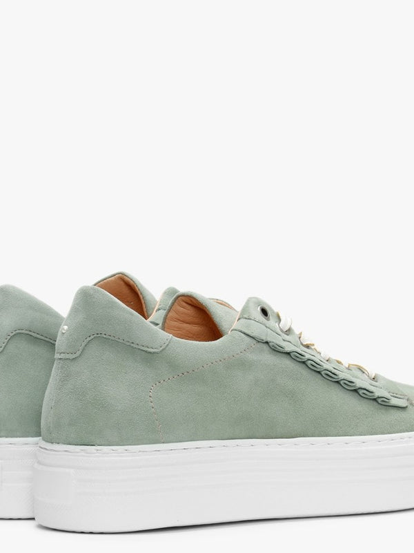 Mewfrill Khaki Suede Flatform Trainers