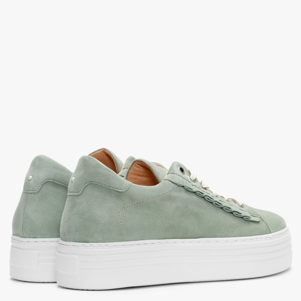 Mewfrill Khaki Suede Flatform Trainers