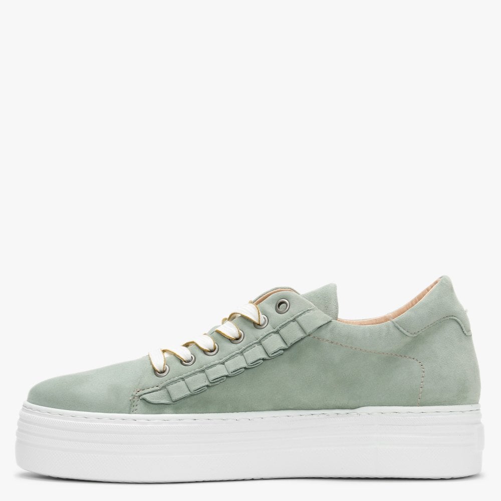 Mewfrill Khaki Suede Flatform Trainers