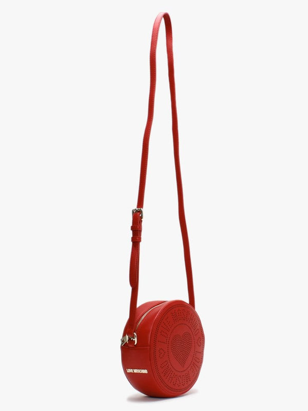 Gella Red Perforated Round Shoulder Bag
