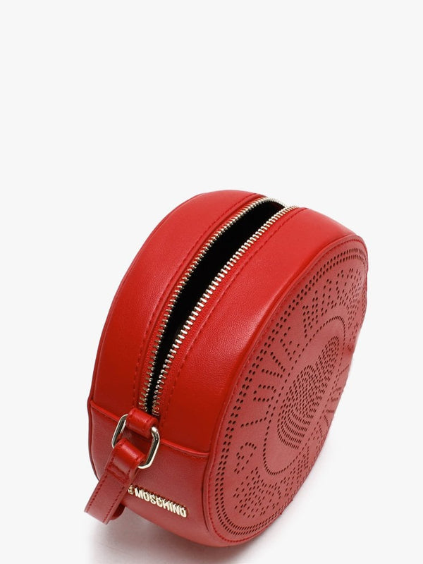 Gella Red Perforated Round Shoulder Bag