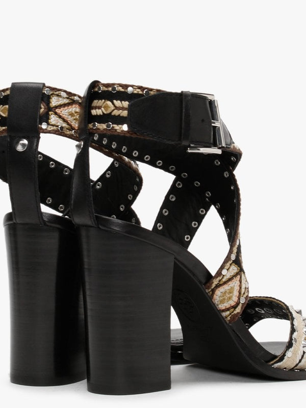 Lullaby Bis Multicoloured Tapestry Heeled Sandals