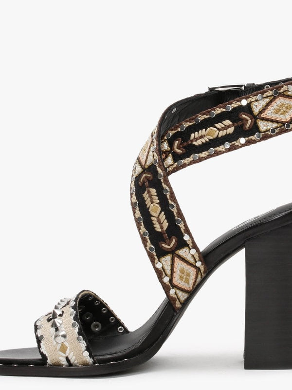 Lullaby Bis Multicoloured Tapestry Heeled Sandals