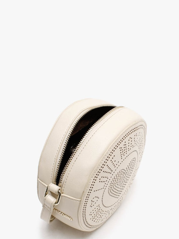 Gella Cream Perforated Round Shoulder Bag